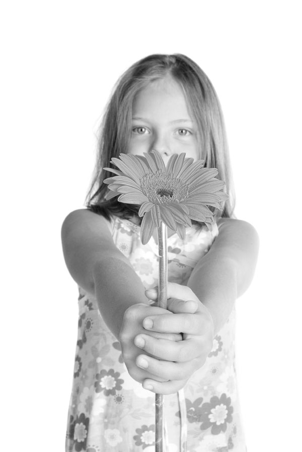 Desaturated Flower Girl in Photoshop
