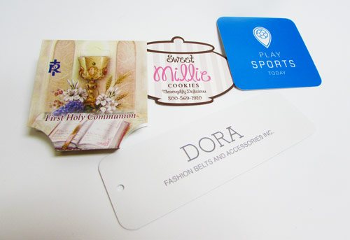 custom shape merchandise tags for products | mmprint.com