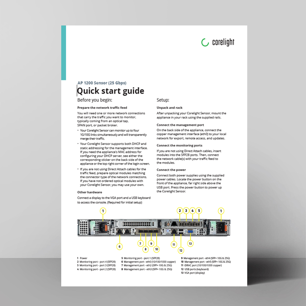 Quickstart AP1200 – Corelight Print Store