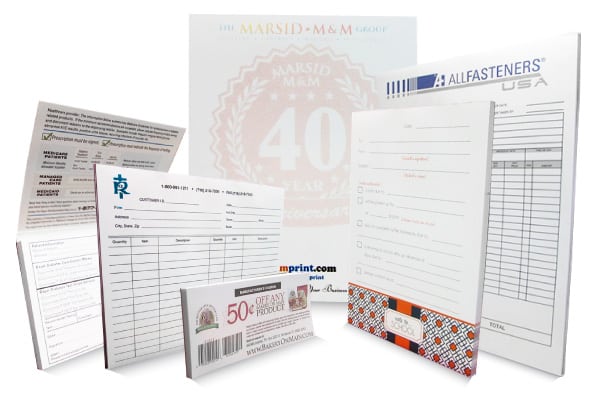 250 Custom Personalized Printed Notepads Memo Pads 40pg 