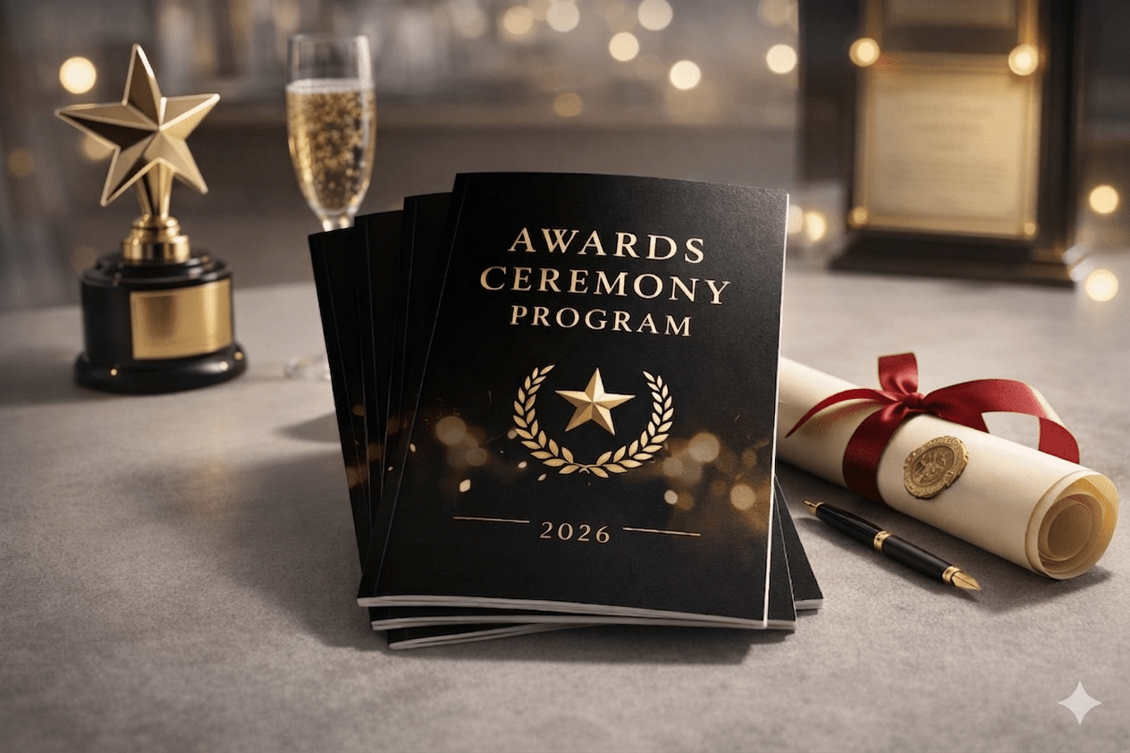Awards Ceremony Program Printing with Booklets, Trophy and Certificate
